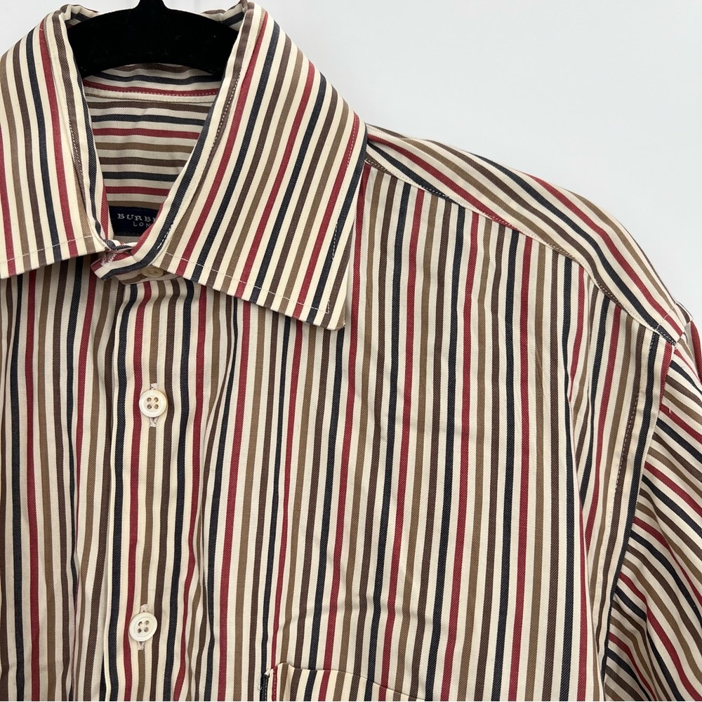 Burberry London Striped Button Up Shirt Long Sleeve Dress Shirt Cotton S - Picture 2 of 7